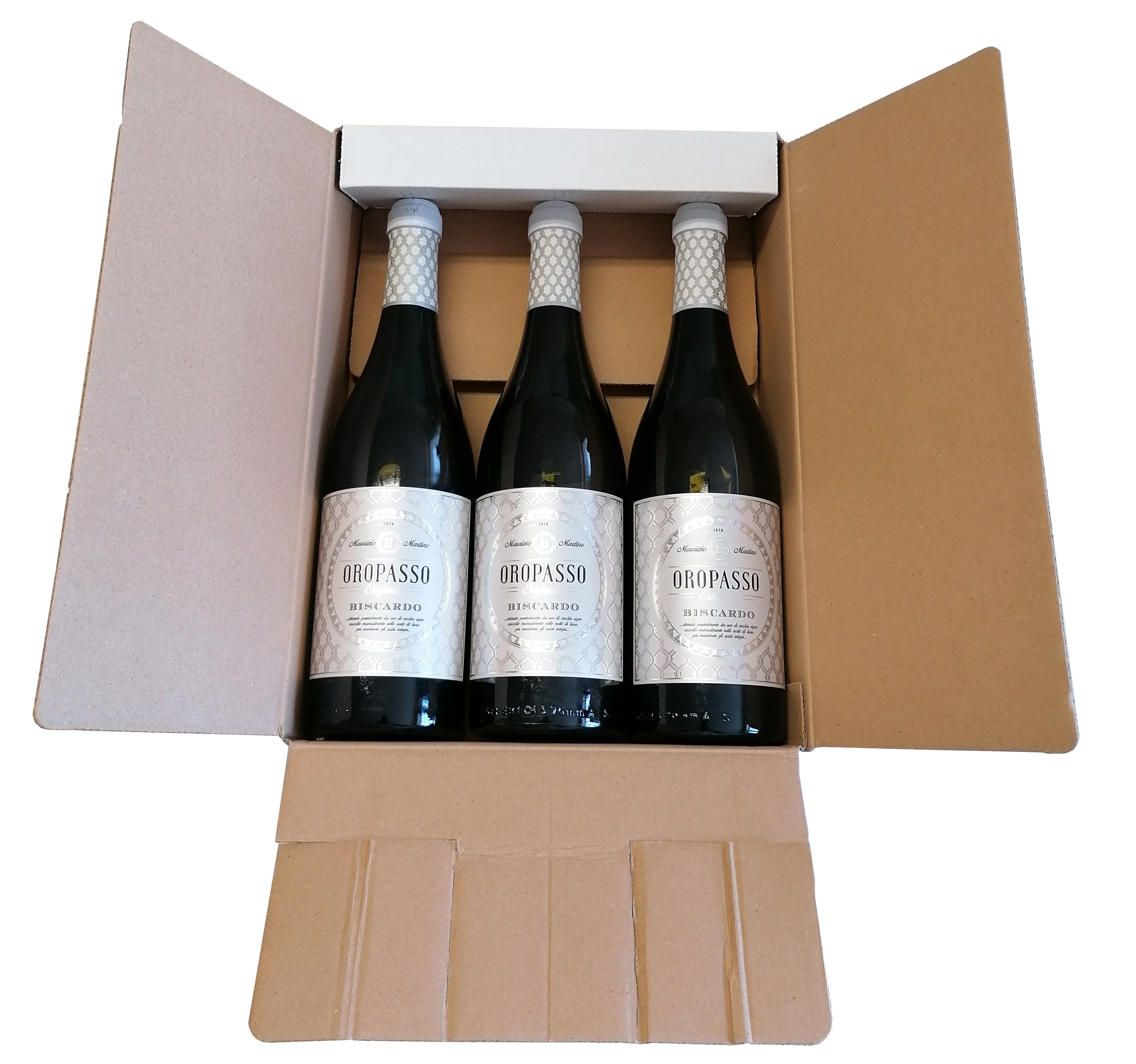 Dárkové balení 3 láhve Chardonnay-Garganega, Oropasso, Veneto, IGT, vinařství Biscardo 3x 0,75l, 13%