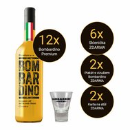 Startovací balíček : 12x Bombardino Premium® CLASSICO 1,0L, 17 % Vol. MADE IN ITALY  + 6x skleničky zdarma + plakát + karta na stůl