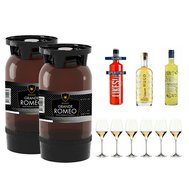 2 x KEG  Grande Romeo 20l 10,5% + 3x likéry + 6skleniček, podtácky,