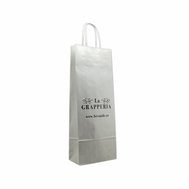 Dárková taška La Grapperia, bílá,  na dvě lahve