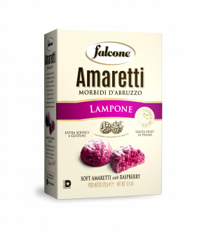 Amaretti mandlové a malinové( Lampone(, měkké 170g výrobce Falcone, Itálie