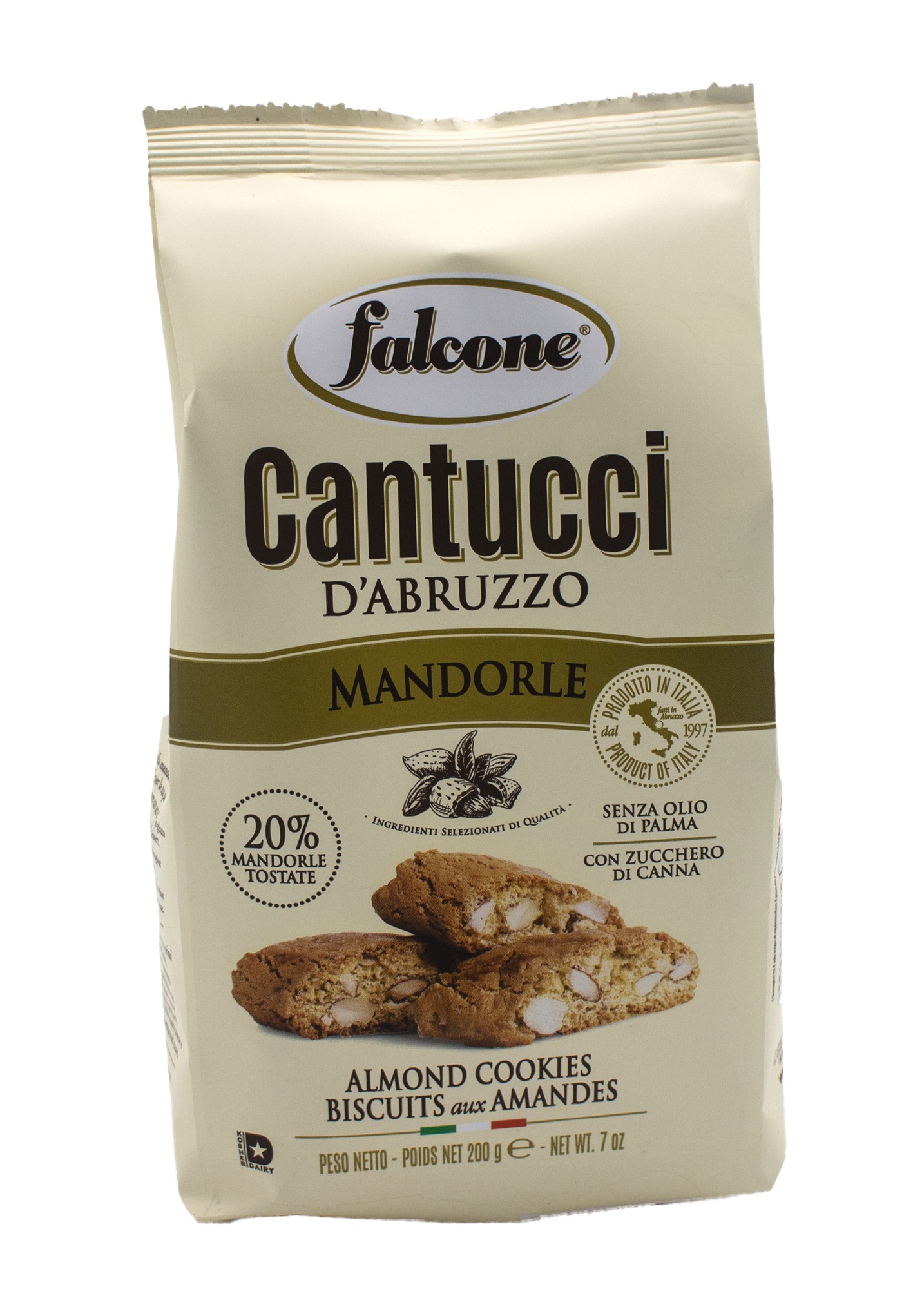 Cantucci D´Abruzzo MANDLOVÉ 200gr, Falcone, Itálie, sáček pekařský výrobek