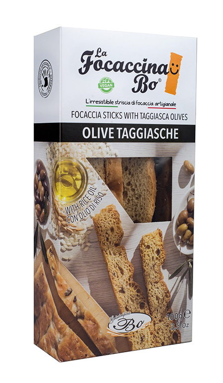 Italské Focaccia Olive, Piemonte, výrobce Panificio Grissinifio Bo 100gr