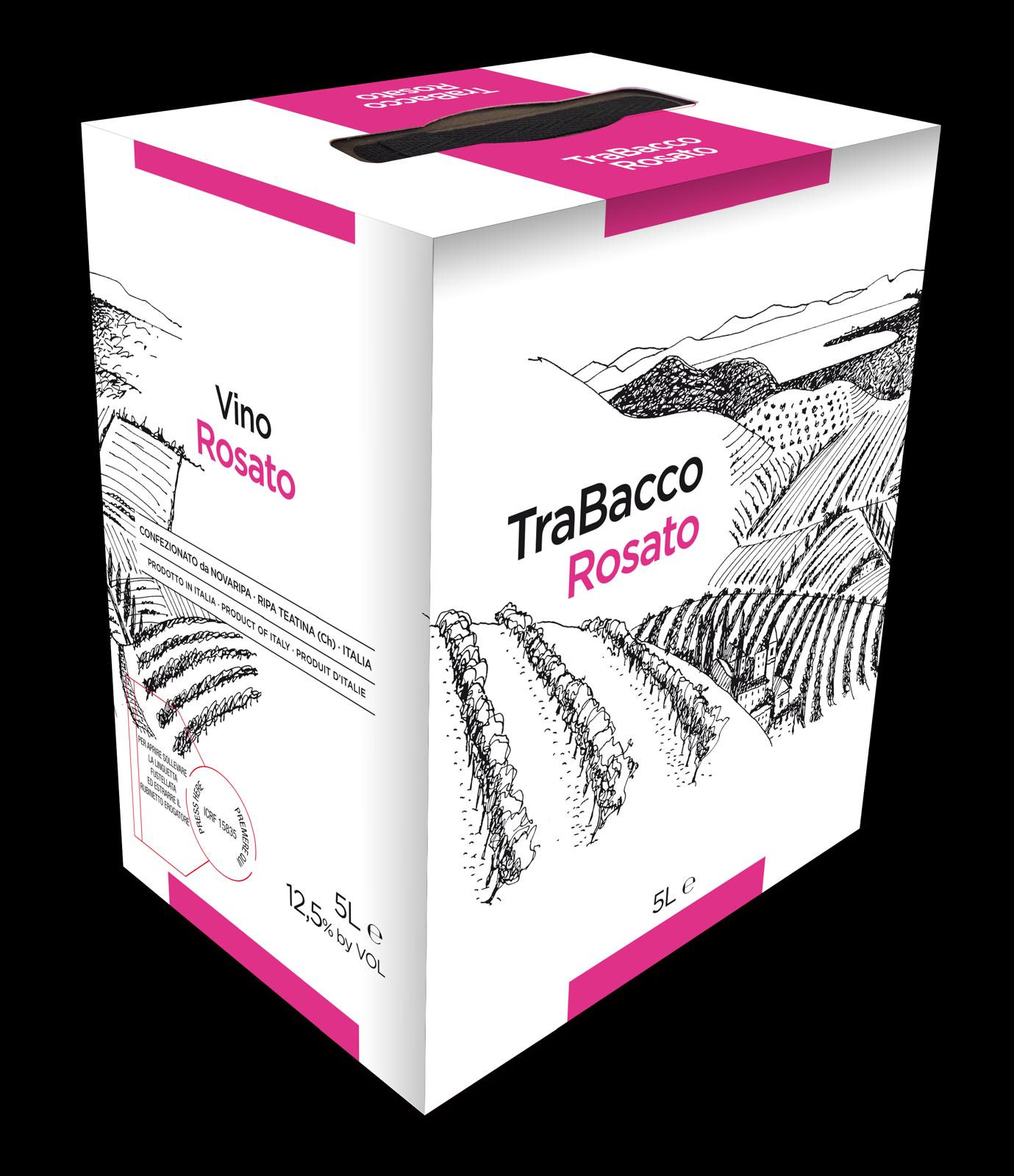 Bag in box růžové víno, Trabacco rosato D'Abruzzo 5L 13%