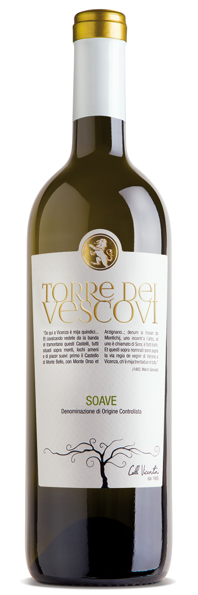 Soave, Veneto, "Torre dei Vescovi", DOC , bílé víno, vinařství Colli Vicentini 0,75l, 12,5%